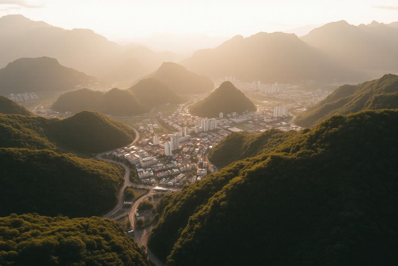Vista urbana de Poços de Caldas em Minas Gerais